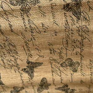 BURLAP/JUTE FABRIC (BUTTERFLY POSTCARD DESIGN)